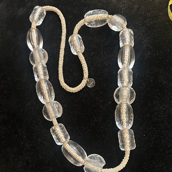 PONO clear large resin bead 40” Necklace with Rope Accent